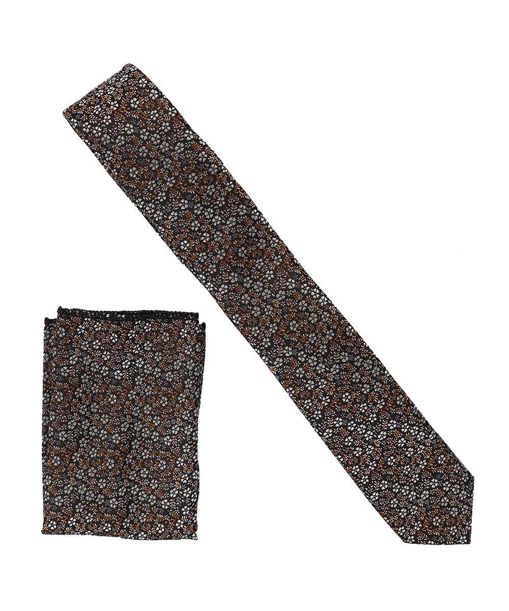 Vittorio Farina Men's Skinny Design Satin Necktie and Pocket Square - Suits You Sir - SD - 0055 - 
