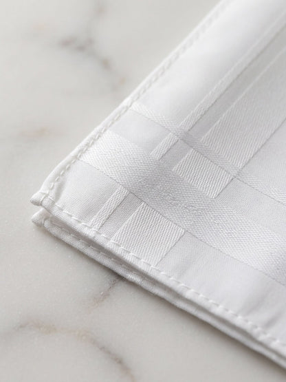 Vittorio Farina Men's White Cotton Handkerchiefs in Gift Box: 3, 6 & 12 Pack - 3 -