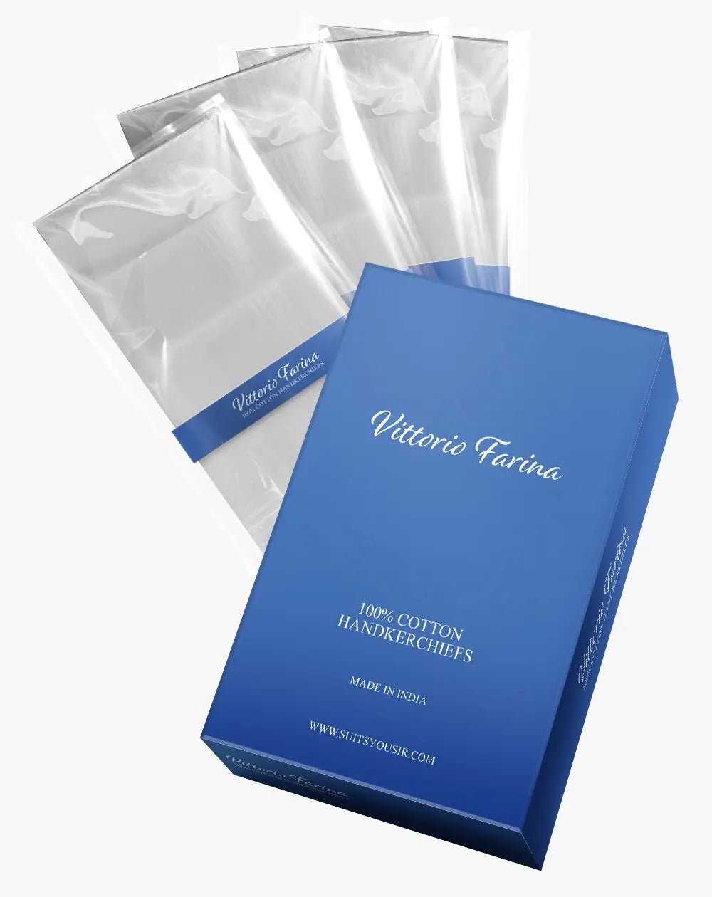 Vittorio Farina Men's White Cotton Handkerchiefs in Gift Box: 3, 6 & 12 Pack - Suits You Sir - 12 - 