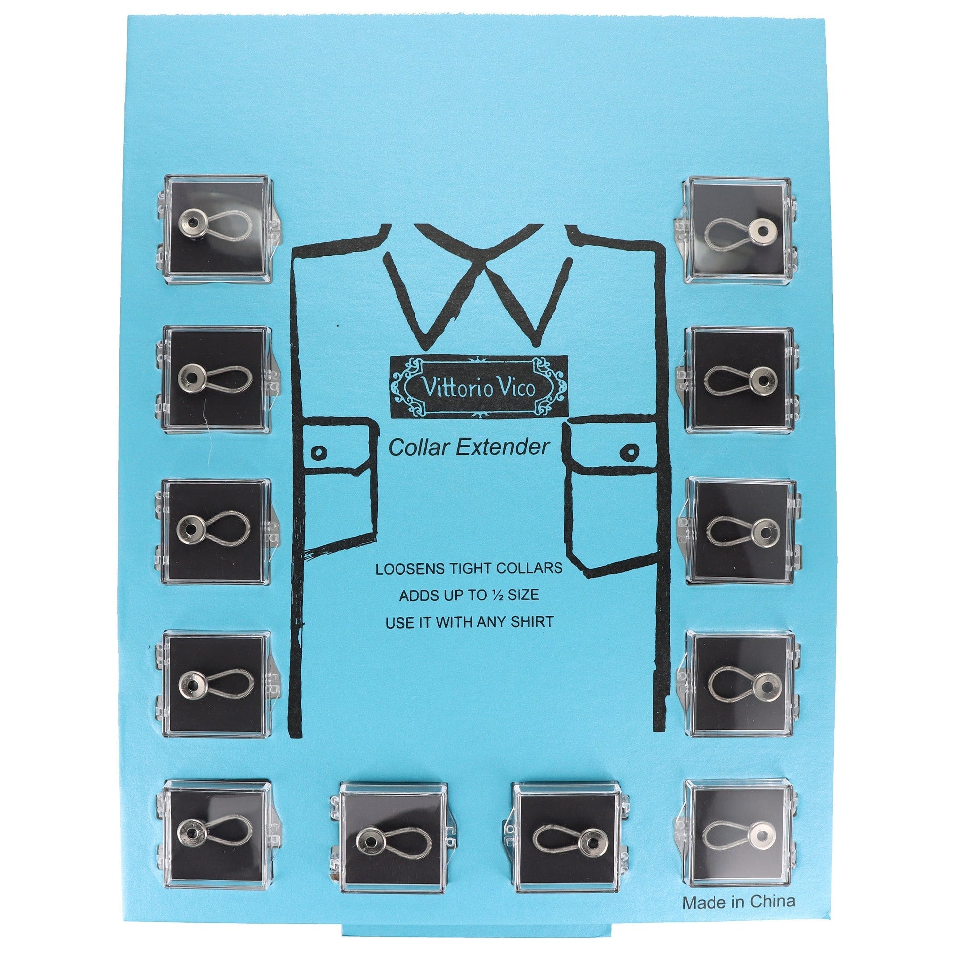 Vittorio Farina Men's WONDER Button Collar Extenders - Suits You Sir - 12 (Board) - 