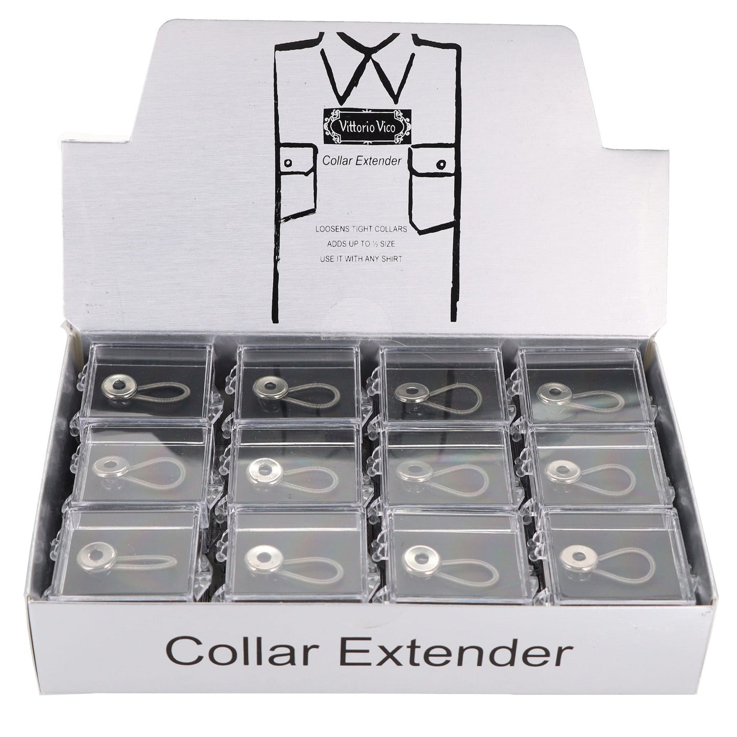 Vittorio Farina Men's WONDER Button Collar Extenders - Suits You Sir - 24 (Box) - 