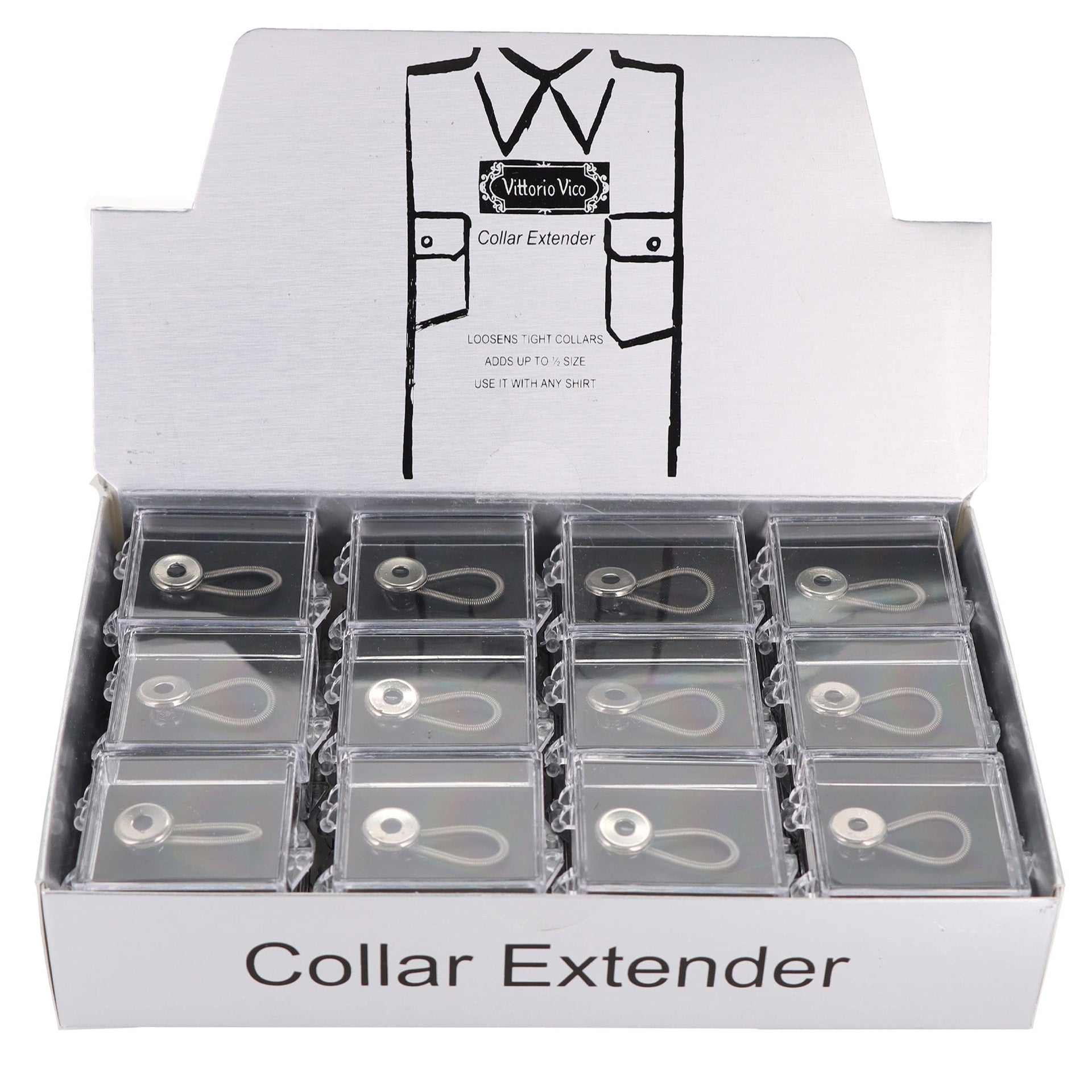 Vittorio Farina Men's WONDER Button Collar Extenders - Suits You Sir - 24 (Box) - 