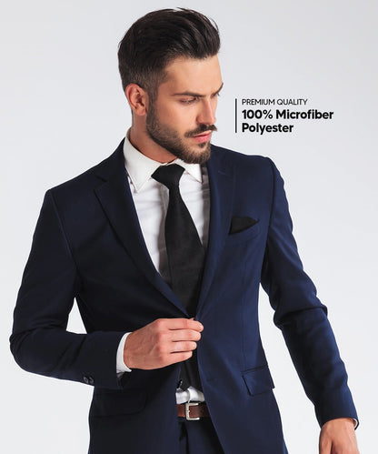 Vittorio Farina Men's Woven Paisley Necktie and Pocket Square (Multipack) - Suits You Sir - Black - 