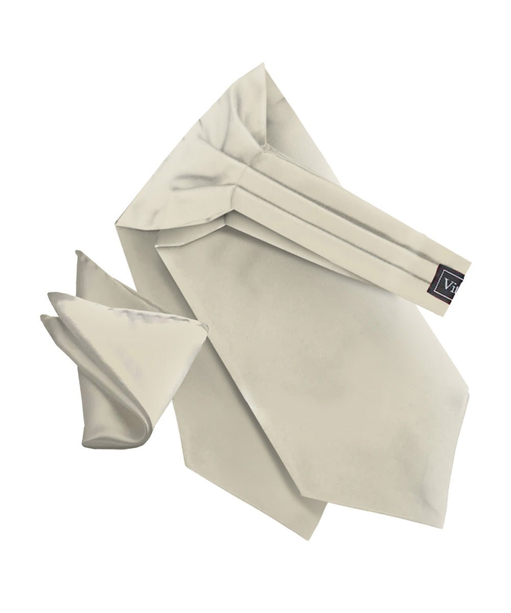 Vittorio Farina Men's Woven Pasiley Ascot & Pocket Square - Suits You Sir - Ivory - 