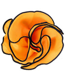 Vittorio Farina Round Satin Pocket Square with Embroidered Piping - Suits You Sir - Amber and Black - 