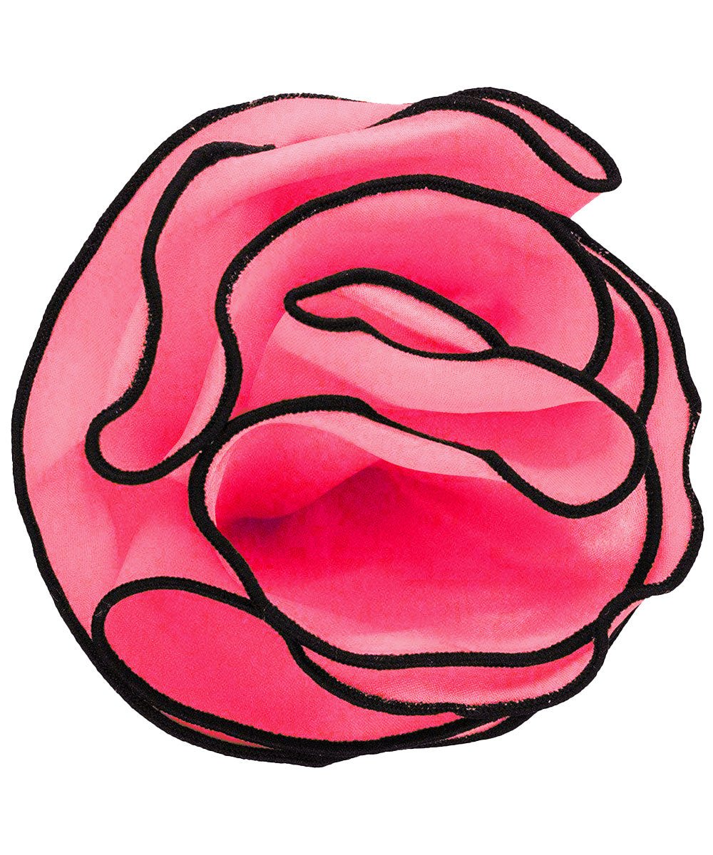 Vittorio Farina Round Satin Pocket Square with Embroidered Piping - Suits You Sir - Amber and Royal - 