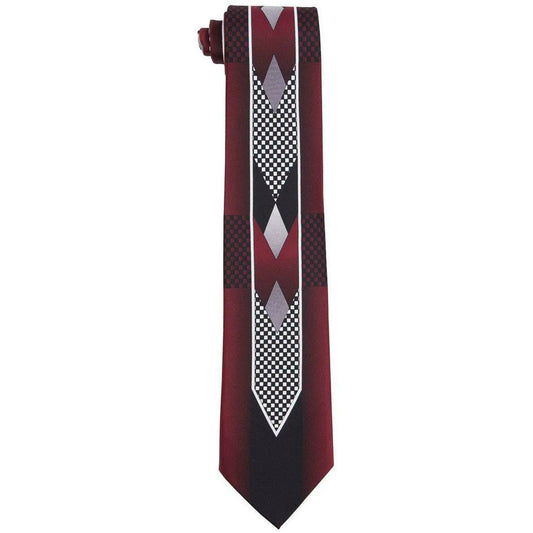 Vittorio Farina Tuxedo Design Satin Necktie & Pocket Square - Suits You Sir - Burgundy - 