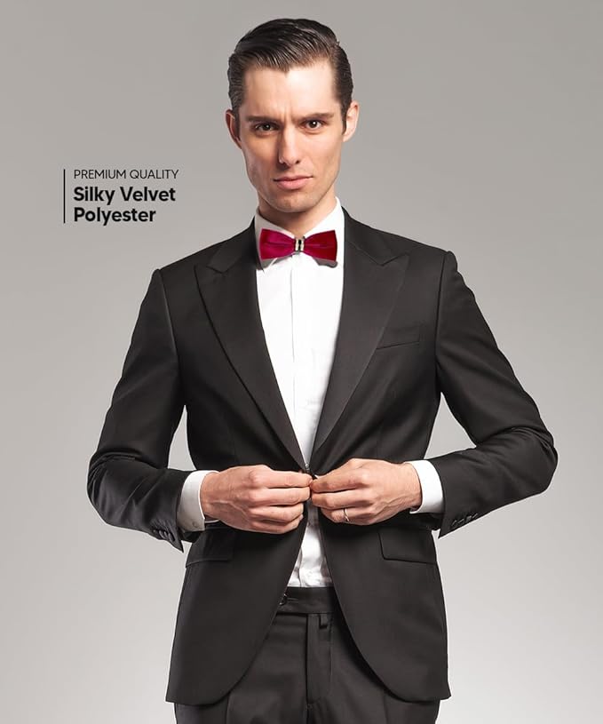 Vittorio Farina Velvet Bow Tie in Gift Box - Suits You Sir - Hot Pink - 