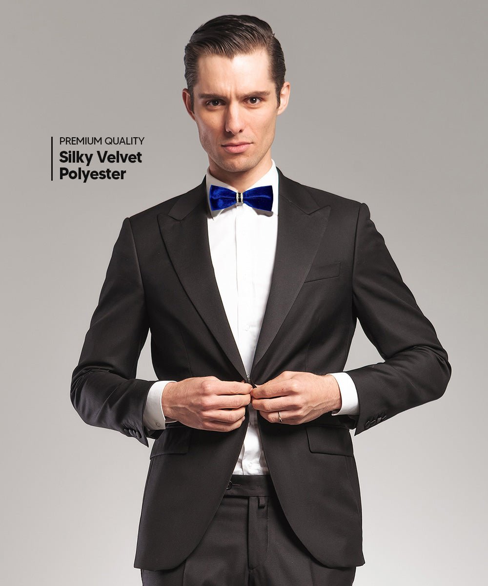 Vittorio Farina Velvet Bow Tie in Gift Box - Suits You Sir - Royal Blue - 
