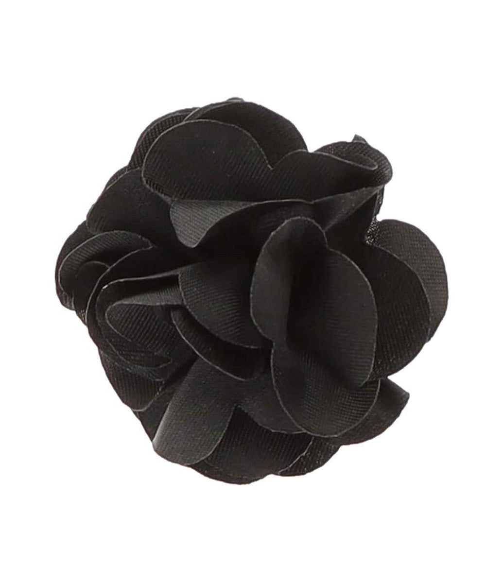 Vittorio Vico Boy's Satin Flower Lapel Pin - Suits You Sir - Black - 