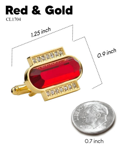 Vittorio Vico Capsule Colorstone Cufflinks: CL17XX Series - Suits You Sir - Red and Gold - 
