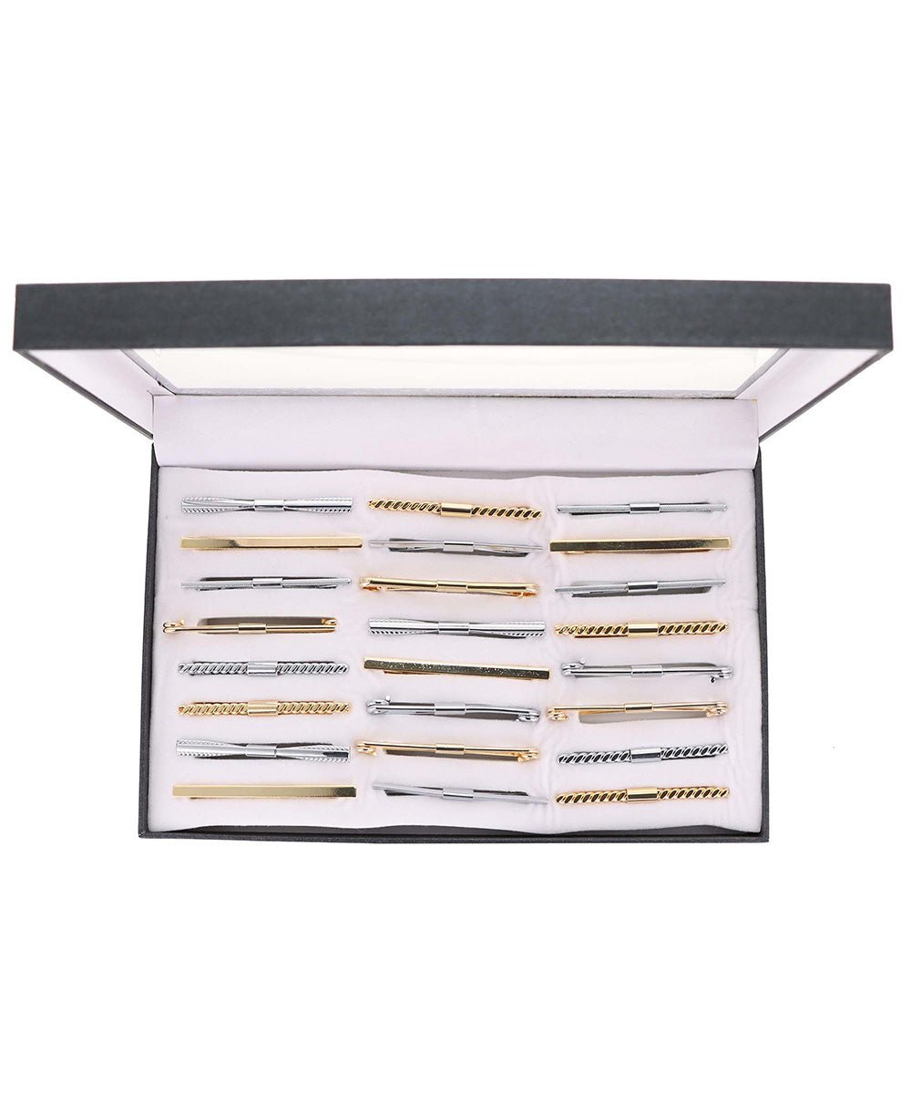 Vittorio Vico Collar Bars in Presentation Box: 24 Pack - Suits You Sir - Gold - Plain
