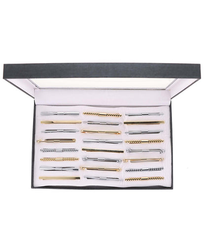 Vittorio Vico Collar Bars in Presentation Box: 24 Pack - Suits You Sir - Gold - Plain