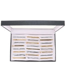 Vittorio Vico Collar Bars in Presentation Box: 24 Pack - Suits You Sir - Gold - Plain