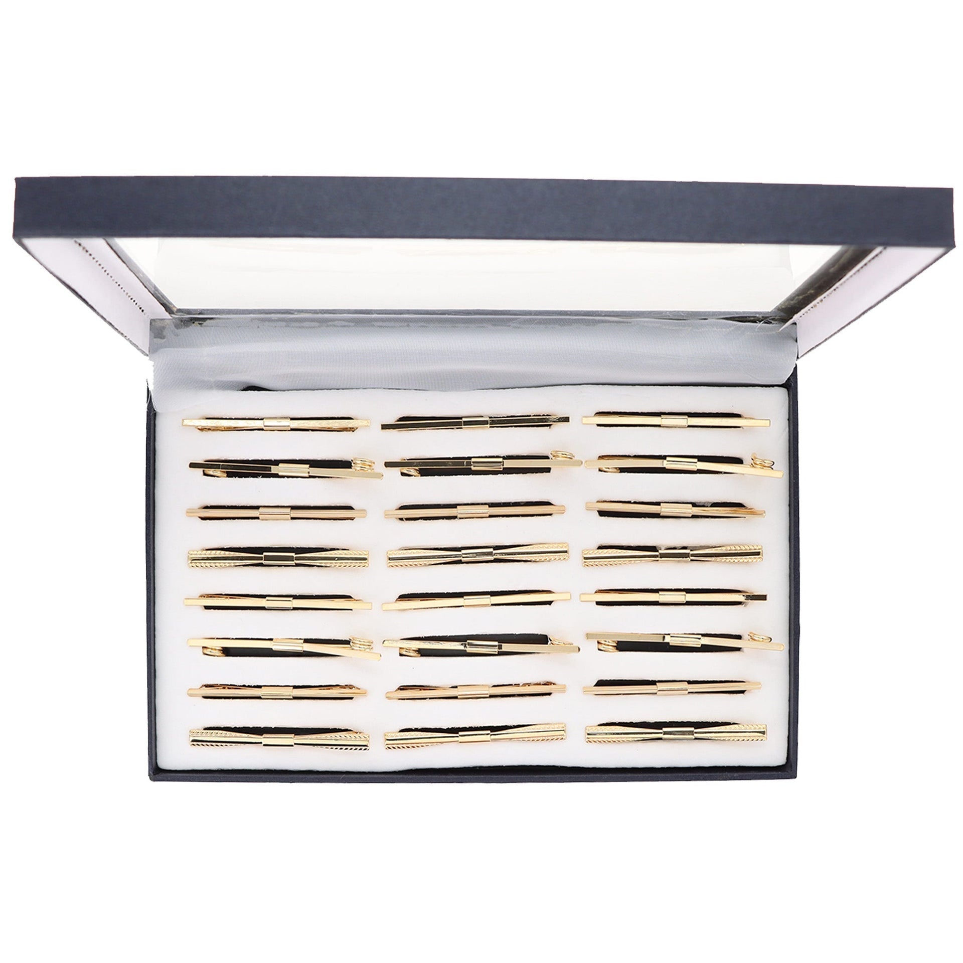 Vittorio Vico Collar Bars in Presentation Box: 24 Pack - Suits You Sir - Gold - Plain