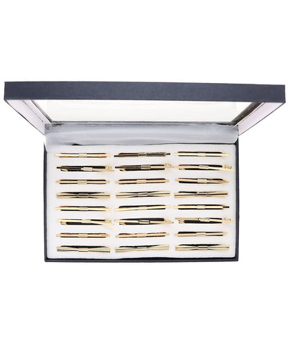 Vittorio Vico Collar Bars in Presentation Box: 24 Pack - Suits You Sir - Gold - Plain