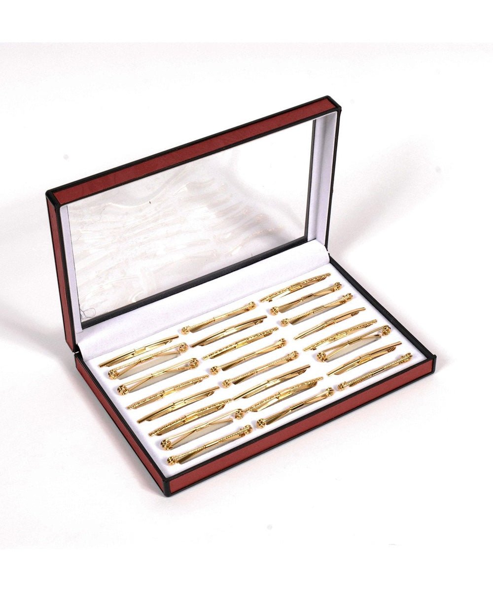 Vittorio Vico Collar Bars in Presentation Box: 24 Pack - Suits You Sir - Silver - Plain