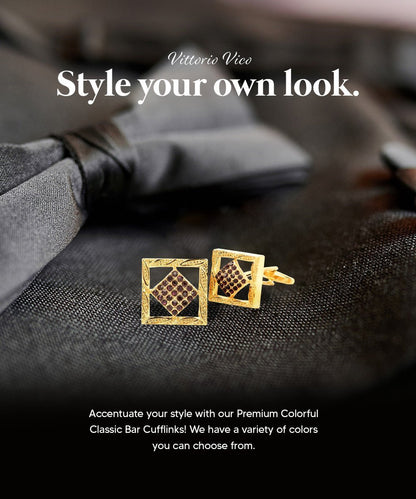 Vittorio Vico Colorful Classic Bar Cufflinks: CL19XX Series - Suits You Sir - CL 1902 - 