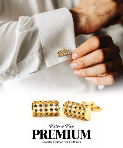 Vittorio Vico Colorful Classic Bar Cufflinks: CL19XX Series - Suits You Sir - CL 1904 - 