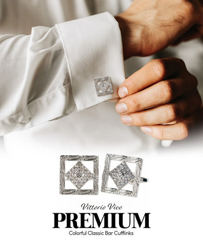 Vittorio Vico Colorful Classic Bar Cufflinks: CL19XX Series - Suits You Sir - CL 1906 - 