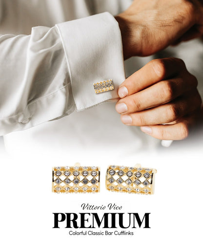 Vittorio Vico Colorful Classic Bar Cufflinks: CL19XX Series - Suits You Sir - CL 1908 - 