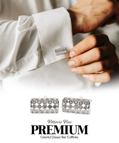 Vittorio Vico Colorful Classic Bar Cufflinks: CL19XX Series - Suits You Sir - CL 1909 - 