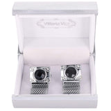 Vittorio Vico Colorful Crystal Chain Cufflinks in Gift Box - Suits You Sir - Brown and Silver - 