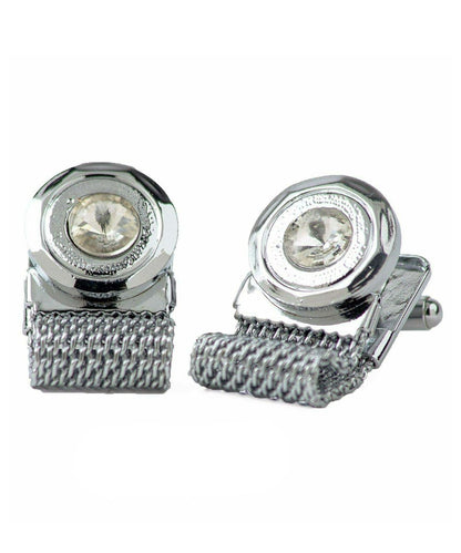 Vittorio Vico Colorful Crystal Chain Cufflinks in Gift Box - Suits You Sir - Orange and Silver - 