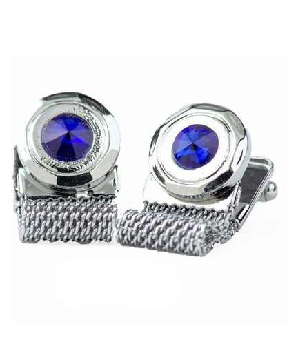 Vittorio Vico Colorful Crystal Chain Cufflinks in Gift Box - Suits You Sir - Yellow and Silver - 