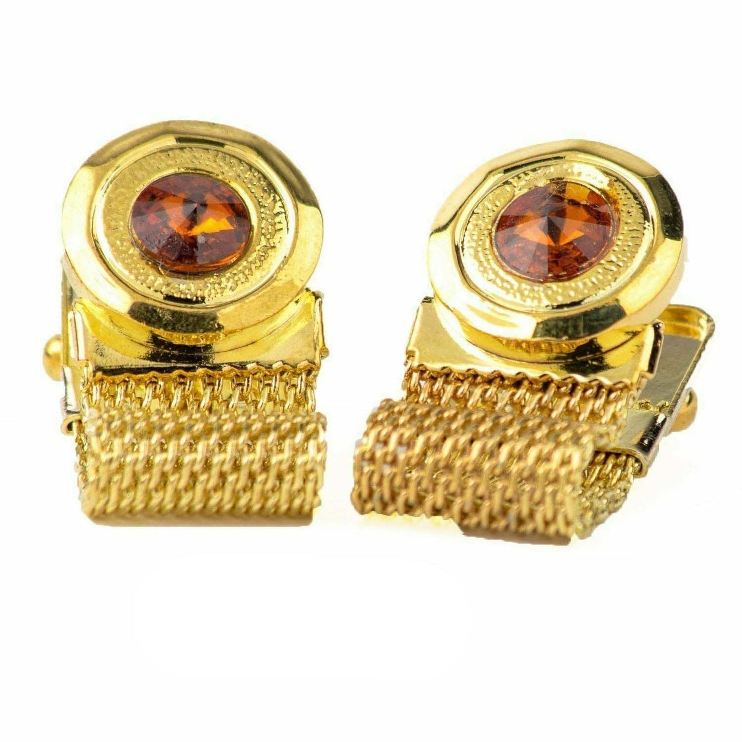 Vittorio Vico Colorful Crystal Chain Cufflinks in Gift Box - Suits You Sir - Yellow and Silver - 