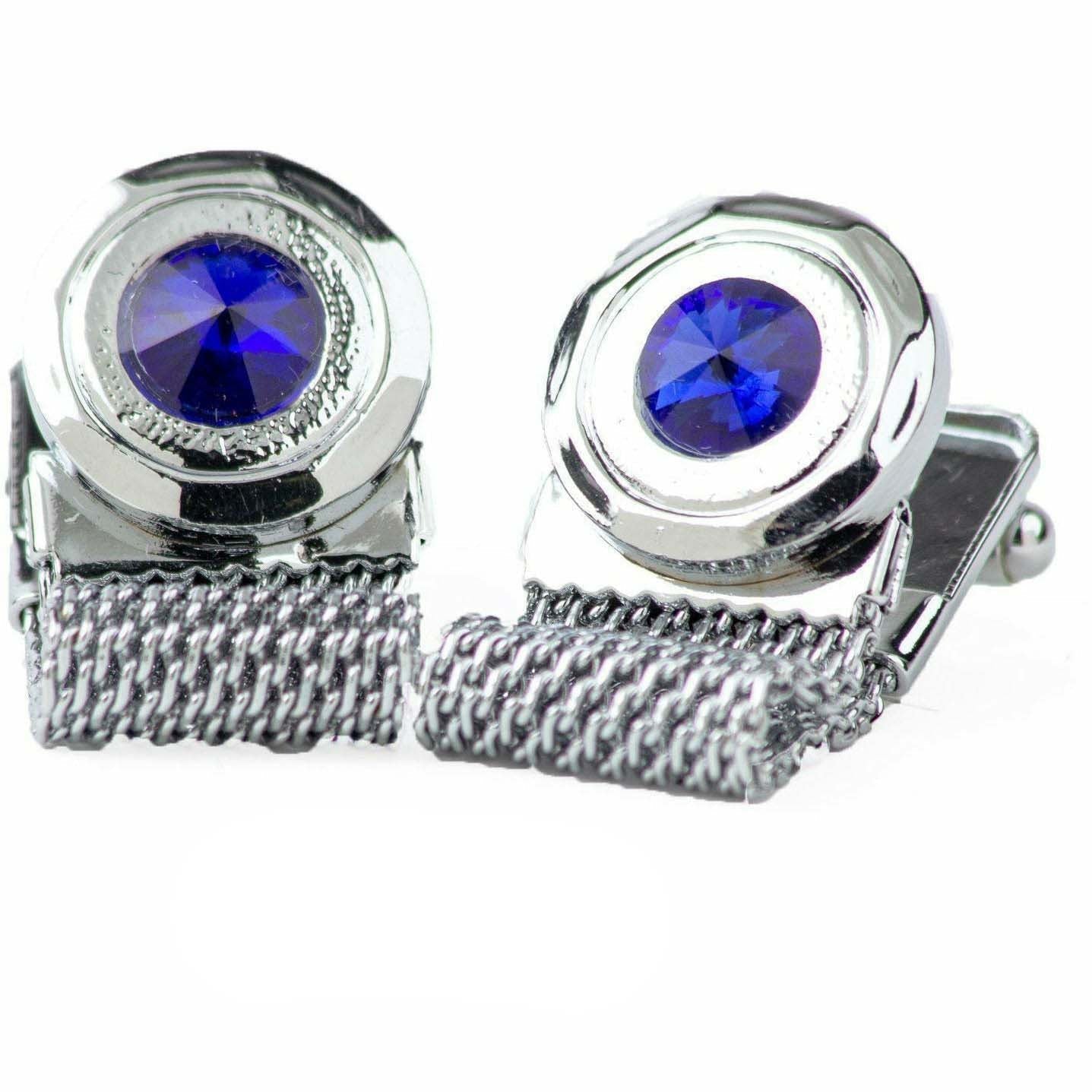 Vittorio Vico Colorful Crystal Chain Cufflinks in Gift Box - Suits You Sir - Yellow and Silver - 