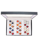 Vittorio Vico Custom Selection Button Covers with Assorted Crystal Colorstones in Presentation Box: 24 Pack - Suits You Sir - Gold and Silver - 24