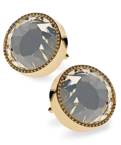 Vittorio Vico Large Colorful Tricep Colorstone Cufflinks: CL16XX Series - Suits You Sir - Clear and Gold - 