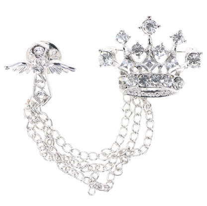 Vittorio Vico Men's Design Brooch in Gift Box - Suits You Sir - Silver Crown - 