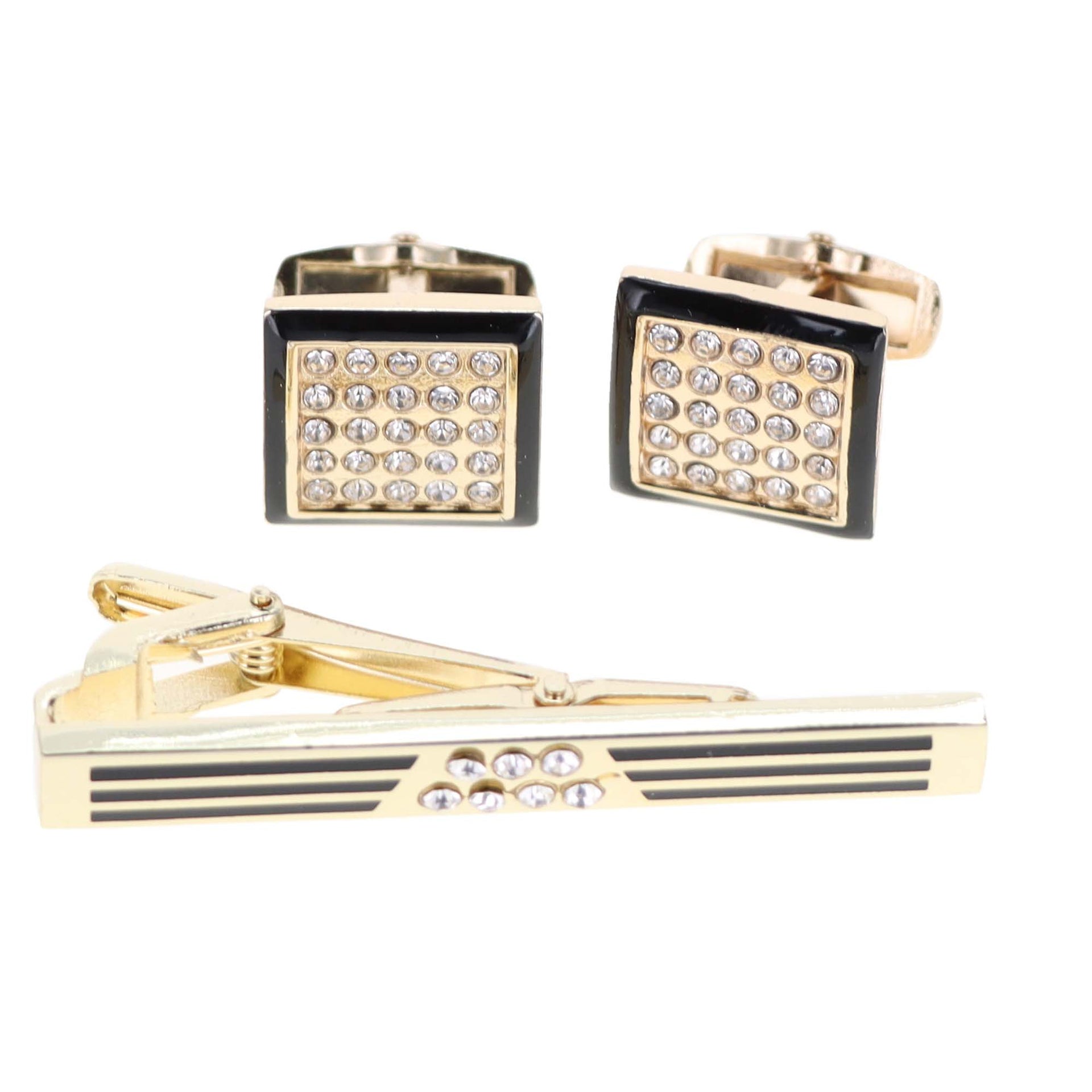 Vittorio Vico Men's Enamel Cufflink & Tie Bar Set in Gift Box - Suits You Sir - CE - 001 - 