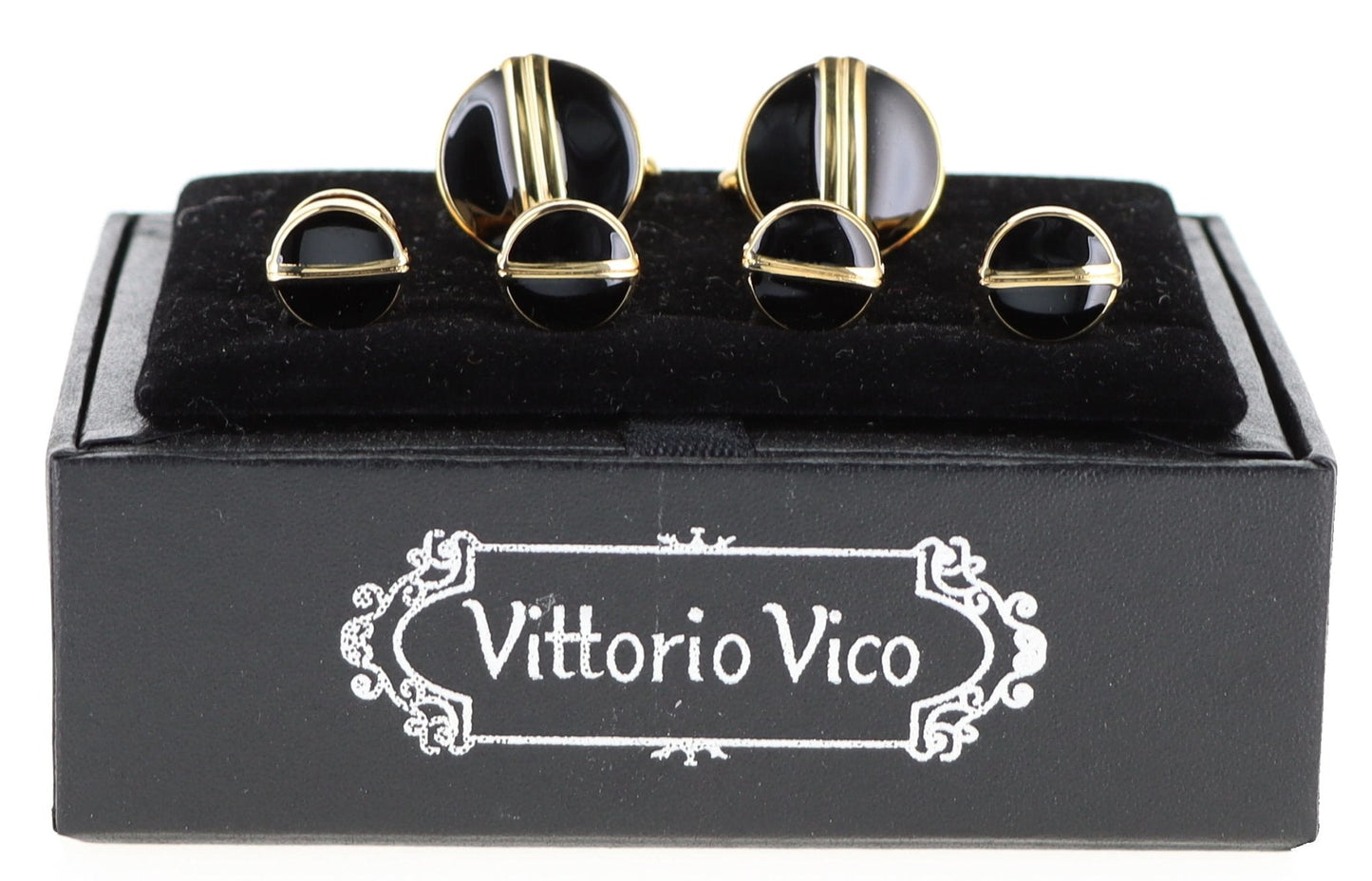 Vittorio Vico Men's Gold Cufflink & Stud Sets in Gift Box - Suits You Sir - Gold (FS - 20) - 