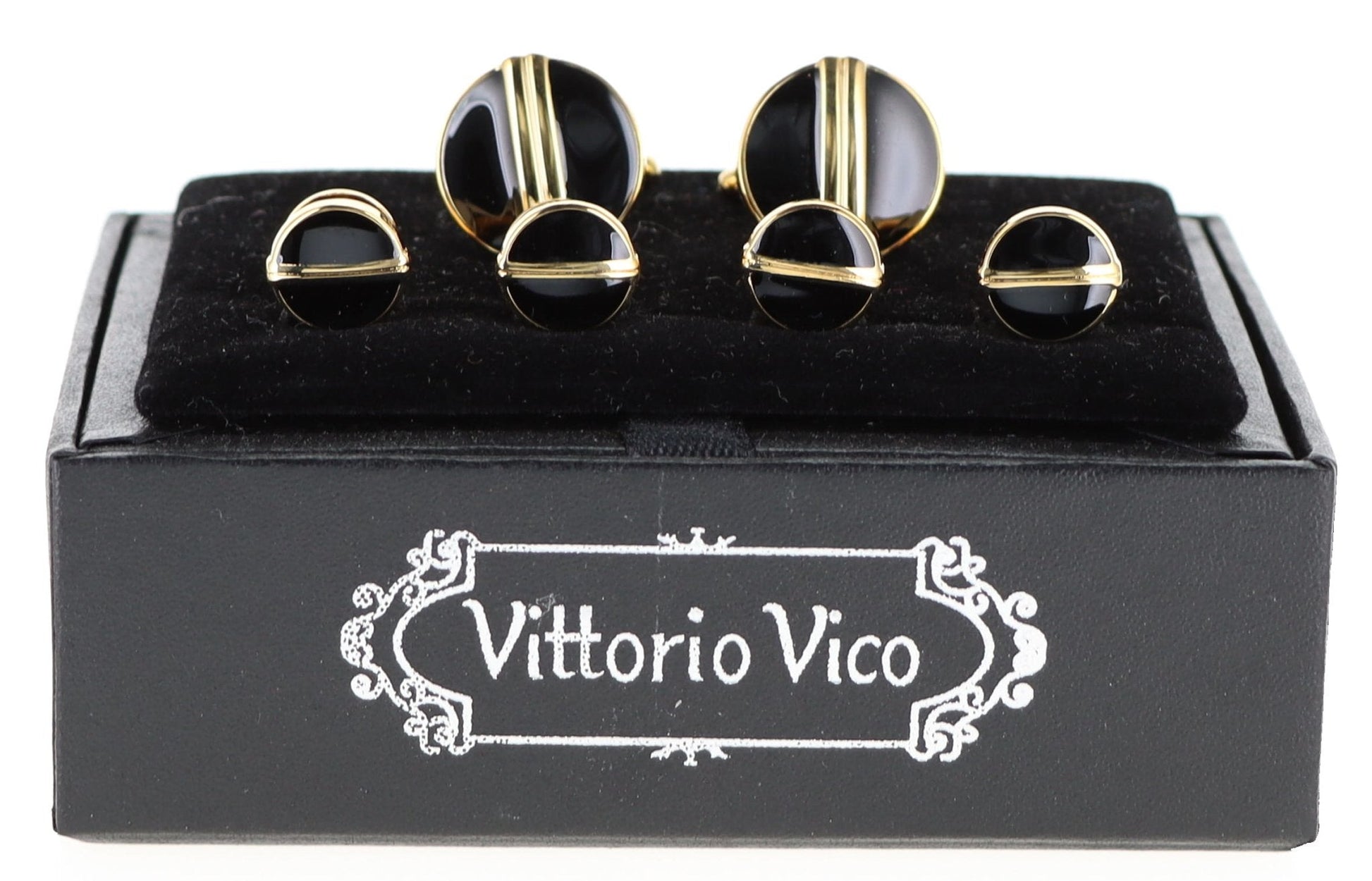 Vittorio Vico Men's Gold Cufflink & Stud Sets in Gift Box - Suits You Sir - Gold (FS - 20) - 