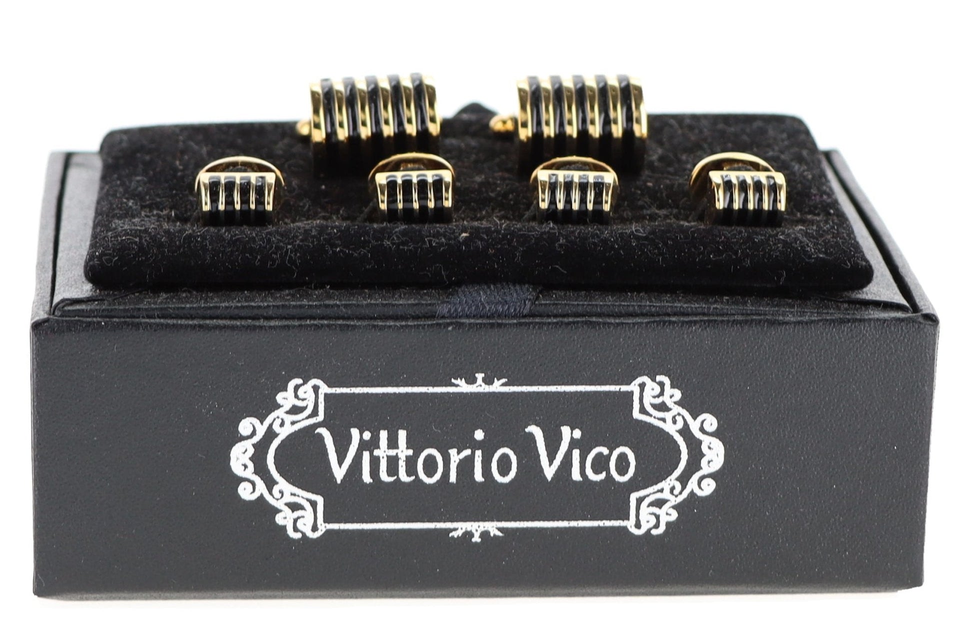 Vittorio Vico Men's Gold Cufflink & Stud Sets in Gift Box - Suits You Sir - Gold (FS - 20) - 