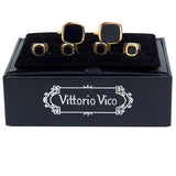 Vittorio Vico Men's Gold Cufflink & Stud Sets in Gift Box - Suits You Sir - Gold (FS - 20) - 