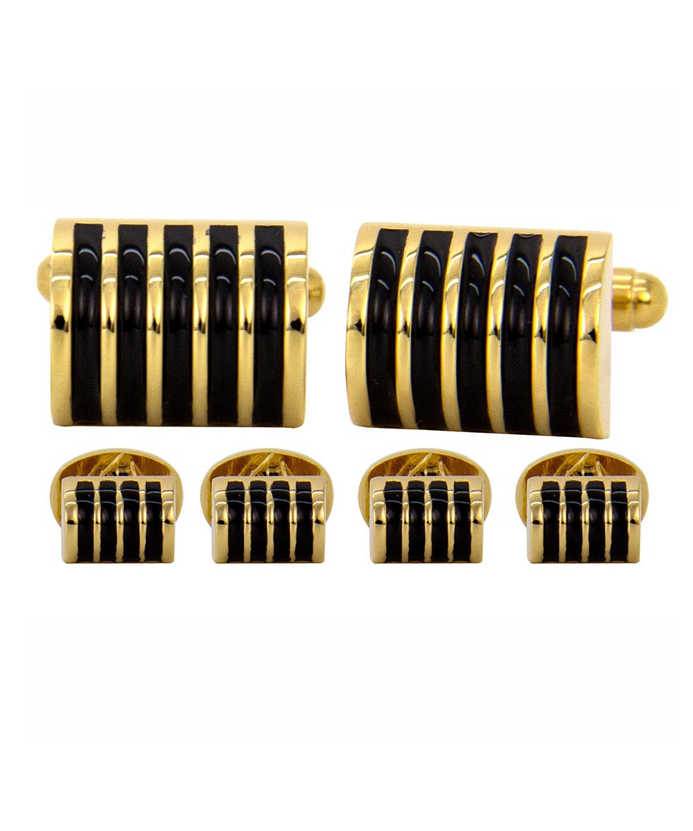Vittorio Vico Men's Gold Cufflink & Stud Sets in Gift Box - Suits You Sir - Gold (FS - 401) - 