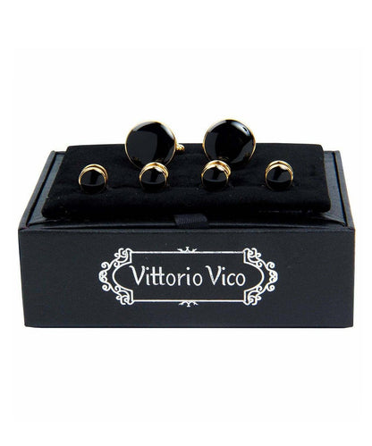 Vittorio Vico Men's Gold Cufflink & Stud Sets in Gift Box - Suits You Sir - Gold (FS - 401) - 