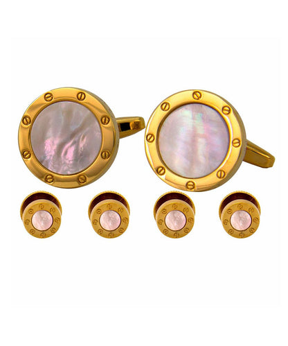 Vittorio Vico Men's Gold Cufflink & Stud Sets in Gift Box - Suits You Sir - Gold (FS - 92) - 
