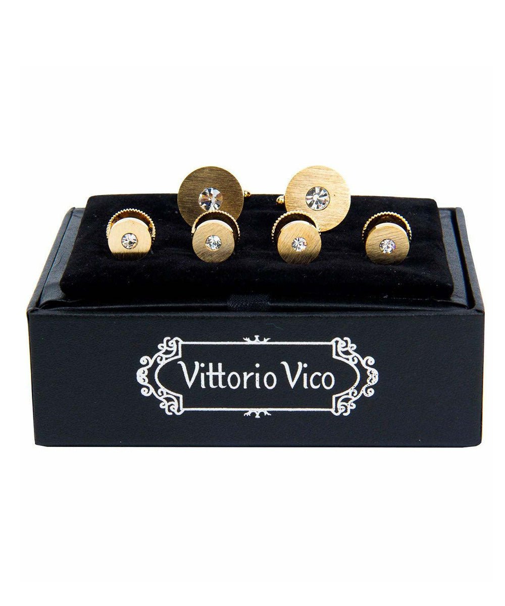 Vittorio Vico Men's Gold Cufflink & Stud Sets in Gift Box - Suits You Sir - Gold - 