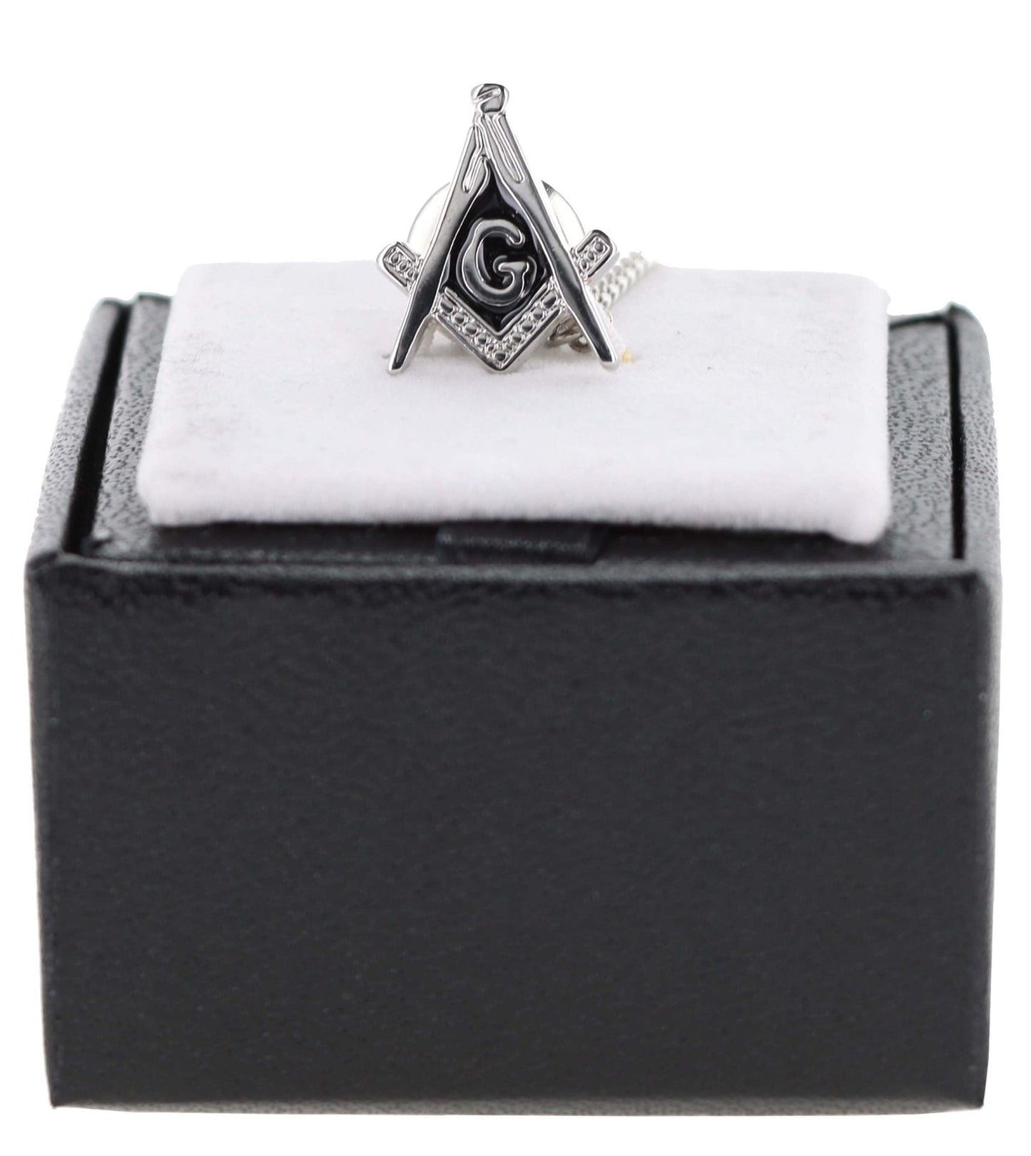 Vittorio Vico Men's Masonic Tie Tack in Gift Box - Suits You Sir - Black and Silver - 