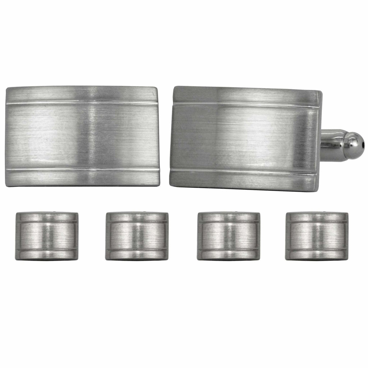 Vittorio Vico Men's Silver Cufflinks & Stud Sets in Gift Box - Suits You Sir - Silver (FS - 157) - 