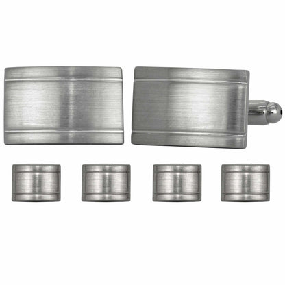 Vittorio Vico Men's Silver Cufflinks & Stud Sets in Gift Box - Suits You Sir - Silver (FS - 157) - 