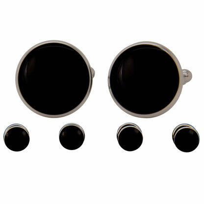 Vittorio Vico Men's Silver Cufflinks & Stud Sets in Gift Box - Suits You Sir - Silver (FS - 401) - 