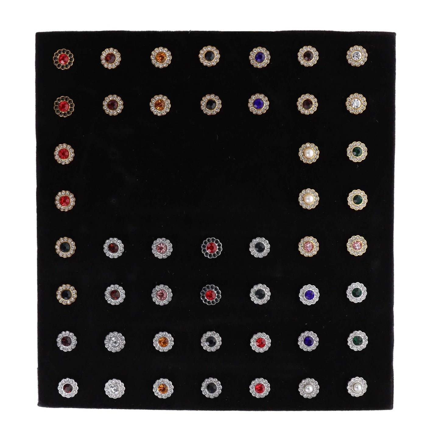 Vittorio Vico Men's Tie Tacks on Presentation Board: 24 Pack - Suits You Sir - Gold and Silver Flower - 