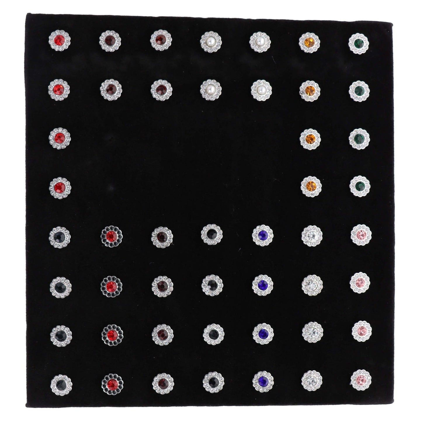 Vittorio Vico Men's Tie Tacks on Presentation Board: 24 Pack - Suits You Sir - Silver Flower - 