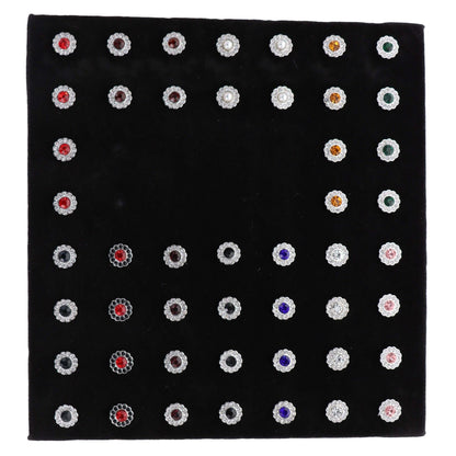 Vittorio Vico Men's Tie Tacks on Presentation Board: 24 Pack - Suits You Sir - Silver Flower - 